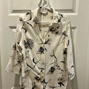 Matty M Cream and Black Floral Top